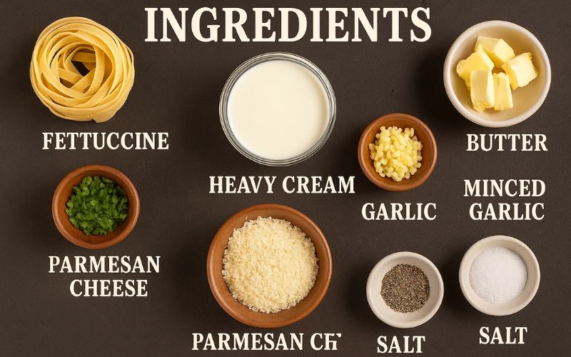 Fettuccine Alfredo ingredints