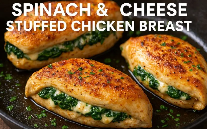 Spinach & Cheese Stuffed Chicken Breast Recipe | Easy Homemade Delight